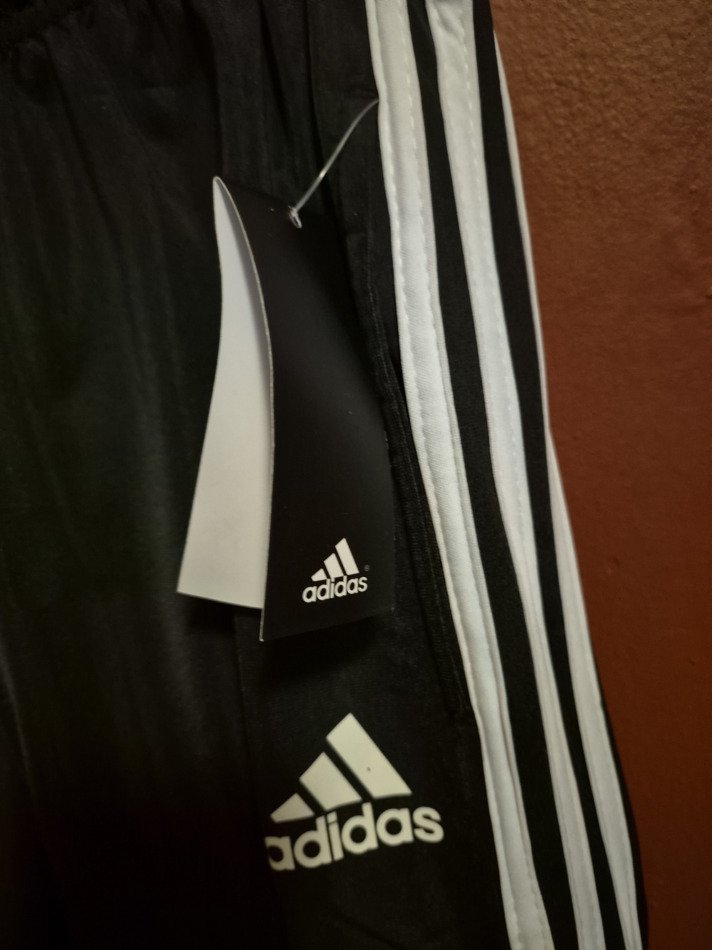 Adidas Boy'' Black Track Pants with Three White Stripes Elastic Waistband Size M - Picture 3 of 13